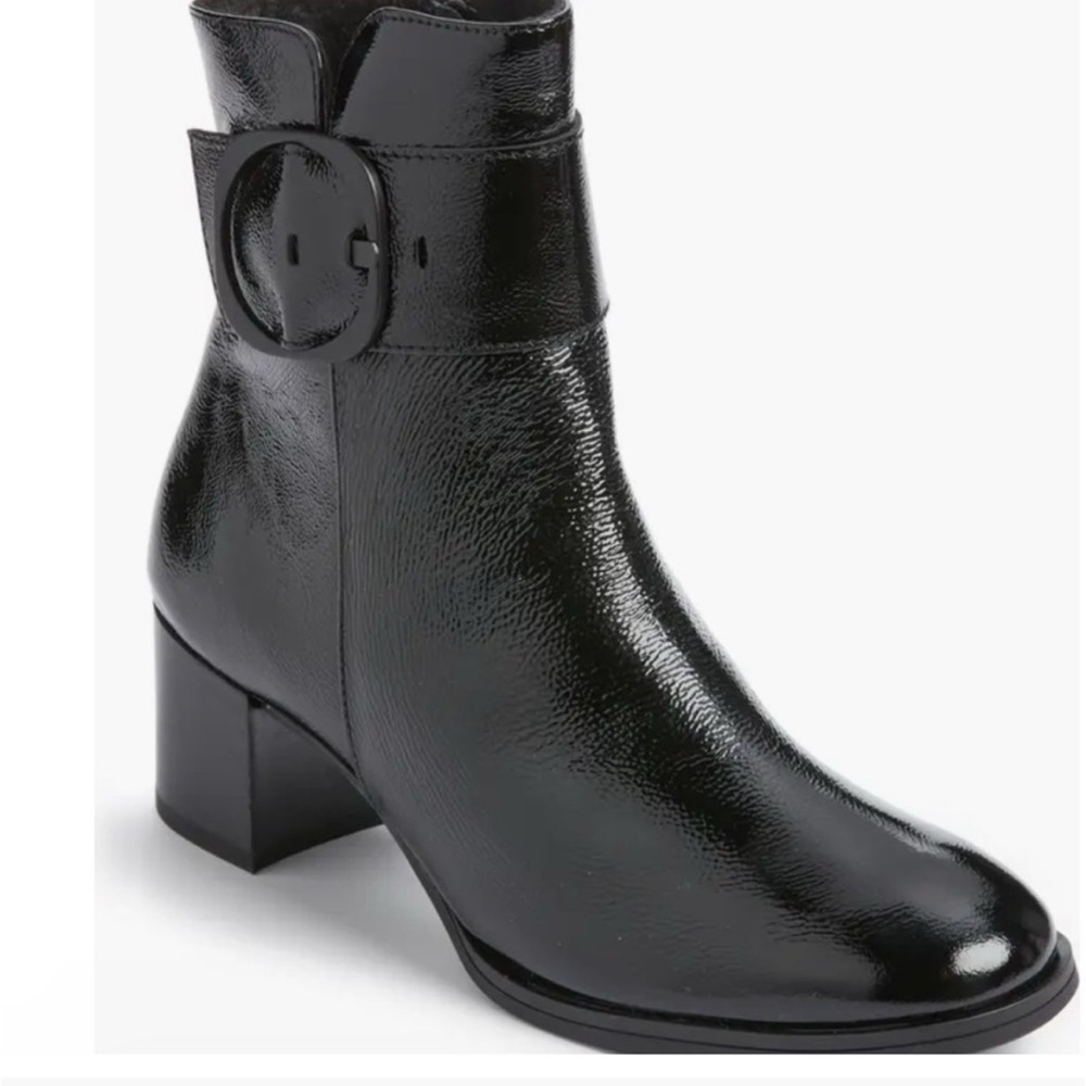 Paul Green Black Ankle Booties with Decorative Buckle